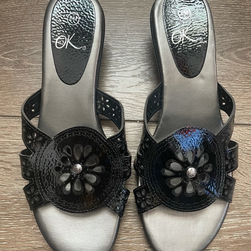 It’sOkay Black Sandals WOMENS 6M